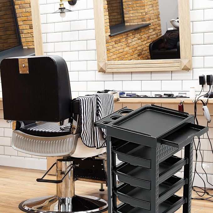 Salon Trolley Cart with Wheels & 5 Drawers, Salon Rolling Stations - Image 5