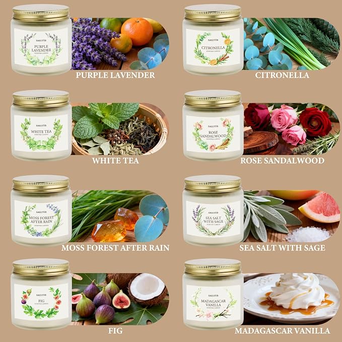Scented Candles for Home, 8 Pack Soy Candles Gift Set for Women, Aromatherapy - Image 8