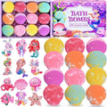 Bath Bombs for Kids with Surprise Toys Inside, Handmade Shell Bubble Bath Kit by Excalla