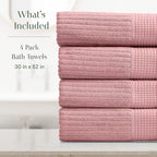 Springtree Home 100% Cotton Bath Towel Set of 4 | Super Soft & Absorbent - Image 2