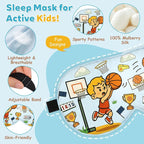 Kids Silk Sleep Mask – 100% Mulberry Silk Eye Cover, Kid Eye Mask - Image 2