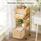 Amazer Bamboo Makeup Organizer Cart - Image 4
