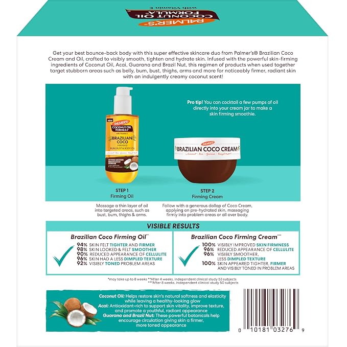 Palmer's Brazilian Coco Hot Mama Firming Kit, Coconut Oil Formula Skin Care Duo - Image 8