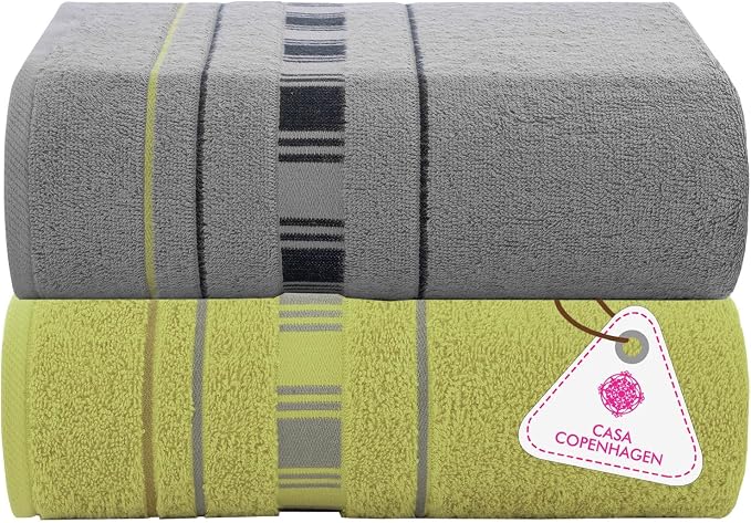 CASA COPENHAGEN X Line 2Pcs 100% Egyptian Cotton Large Designer Bathsheet by CASACOPENHAGEN