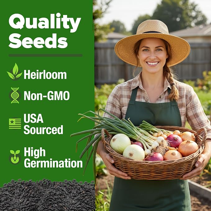 HOME GROWN 8 Onion Variety Mix 1600+ Heirloom Non-GMO Seeds - Image 2