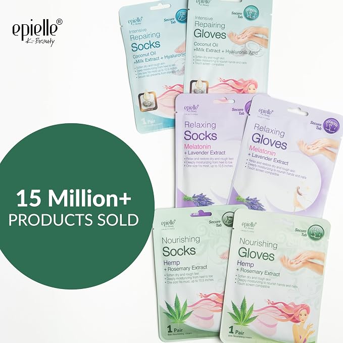 Epielle Nourishing Hand Mask 6 Pairs, Repair and Soften - Image 3