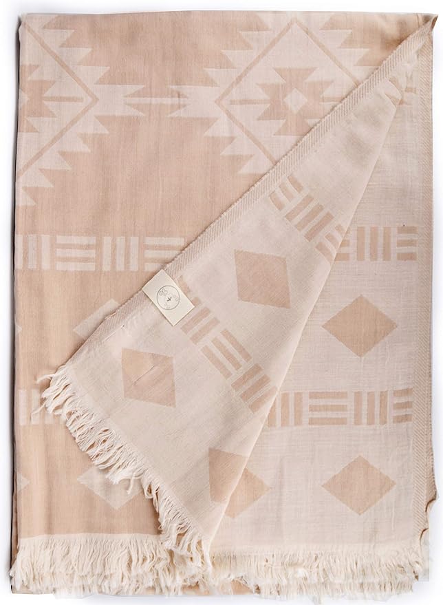 Bersuse 100% Cotton Belize XL Throw Blanket Turkish Towel Beach Blanket by Bersuse