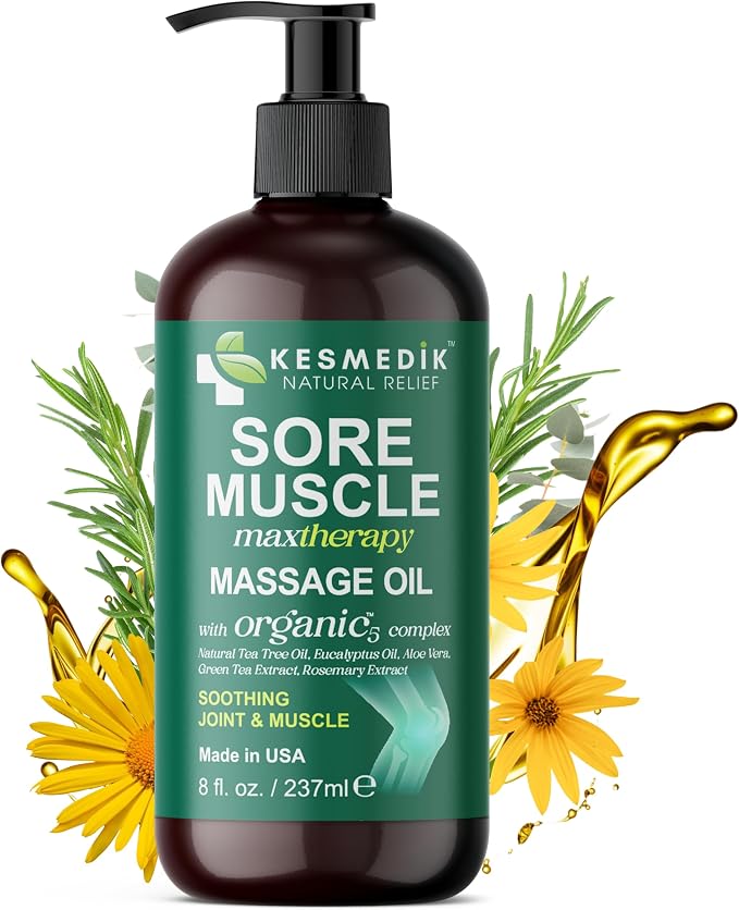 Sore Muscle Massage Oil for Massage Therapy by KesmedikNaturalRelief