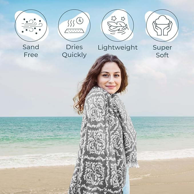 Premium Turkish Beach Towel – 35"x67" – 100% Cotton – Quick Dry Towel & Sand - Image 2