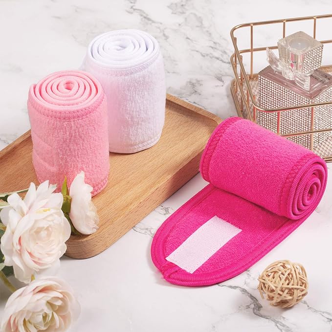 Whaline Spa Facial Headband Make Up Wrap Head Terry Cloth Headband Adjustable - Image 7