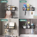 Veken 5-Pack Rustproof & Waterproof Shower Caddy 5-Pack, No Drilling Adhesive - Image 8