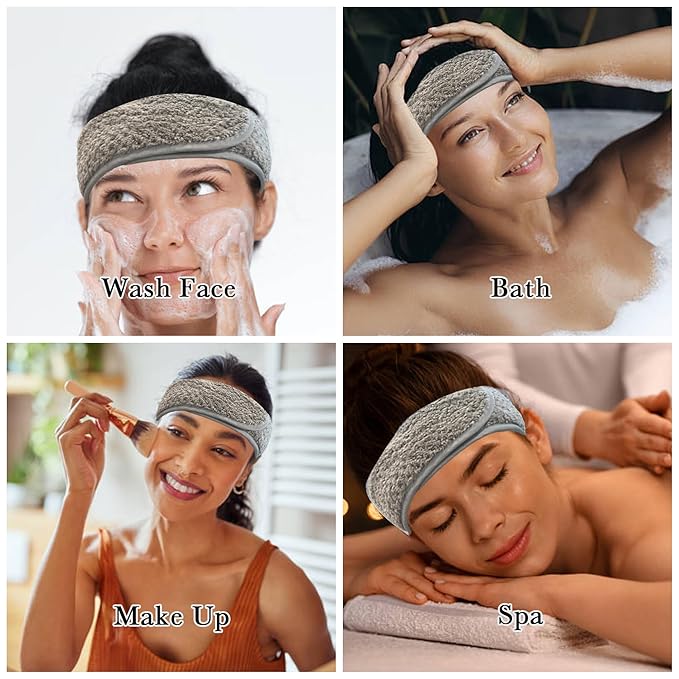 Simnice Spa Facial Headband for Washing Face, Adjustable Facial Headbands - Image 8