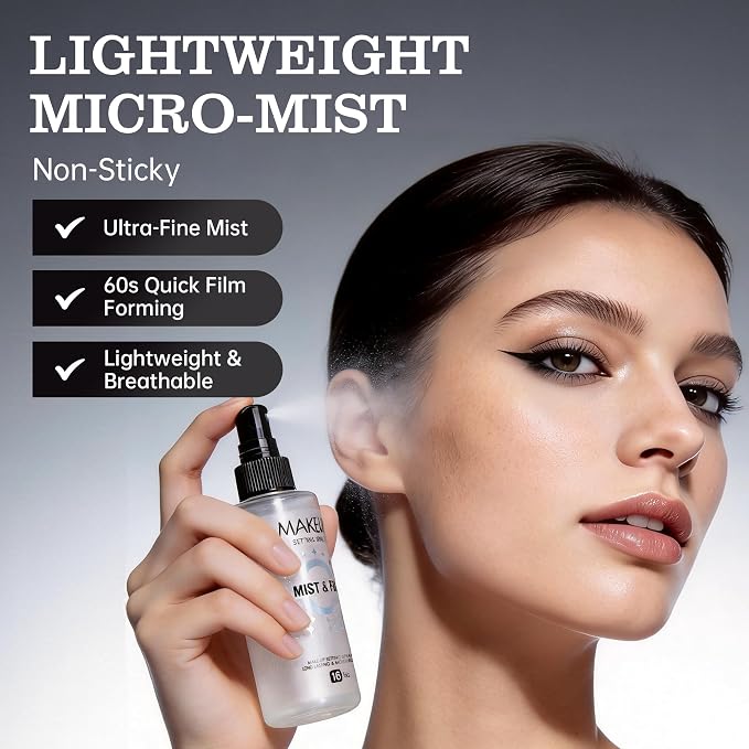 Setting Spray for Makeup, 16 Hr Long Lasting Fixing Spray Waterproof Transfer - Image 8