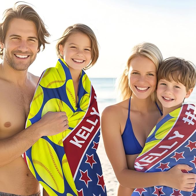 Personalized Beach Towel With Name, Custom Beach Towel with Text, Customized - Image 4
