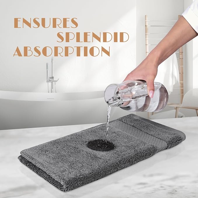 White Classic Gray Hand Towels for Bathroom Cotton Hand Towel Bulk for Gym - Image 5