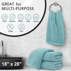 Teal Hand Towels for Bathroom, Bathroom Hand Towels Set of 4, Large 18" x 28" - Image 5