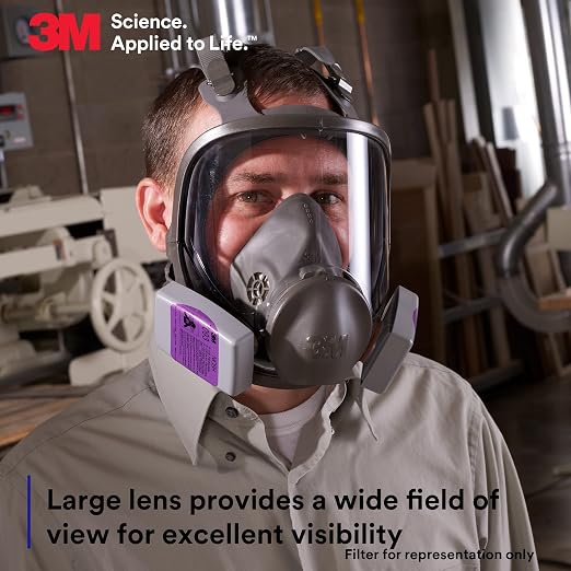 3M Full Facepiece Reusable Respirator 6900, Large Lens, ANSI High Impact Eye - Image 4
