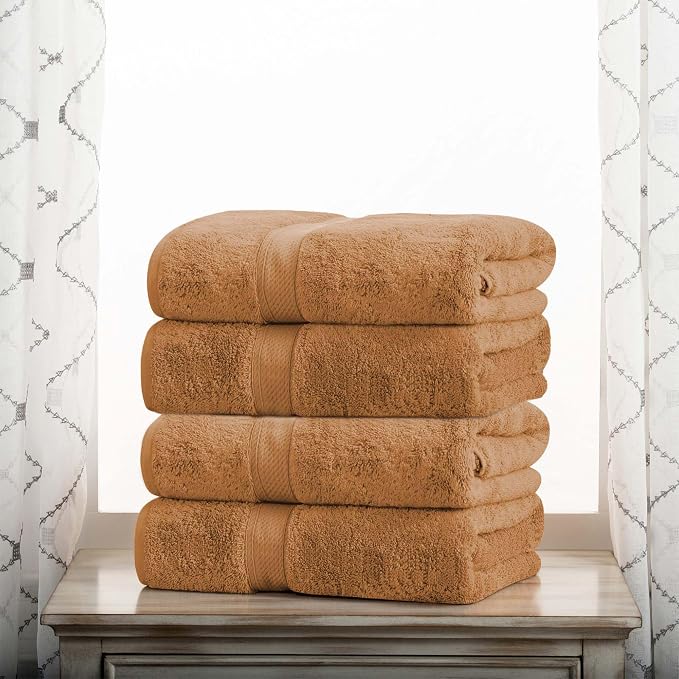 Superior Egyptian Cotton Pile Bath Towel Set of 4, Ultra Soft Luxury Towels by SUPERIOR