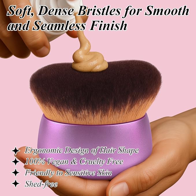 75MM Extra Large Self Tanner Kabuki Makeup Brush – Ultra Soft Dense Vegan - Image 4