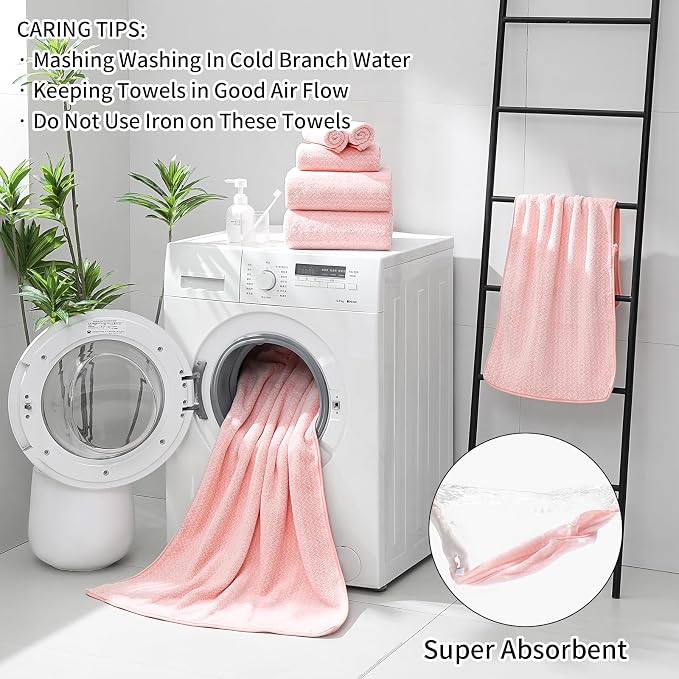 Ultra Soft Bath Towel Set, 12 Piece Family Bathroom Towel Set - Image 6