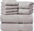 Ariv Towels Pack of 8, Premium Cotton Towel Set, Super Soft, Quick Dry by Ariv