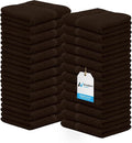 Avalon Towels Cotton Washcloths 24-Pack – 12 x 12 Inch Brown Super Soft & by AvalonTowels