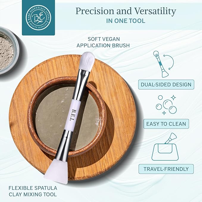 Bare Essentials Living Clay Face Mask Brush Dual Soft Silicone Face Mask - Image 2