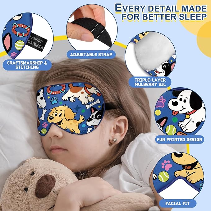 Kids Silk Sleep Mask: 100% Mulberry Silk Eye Mask - Image 3