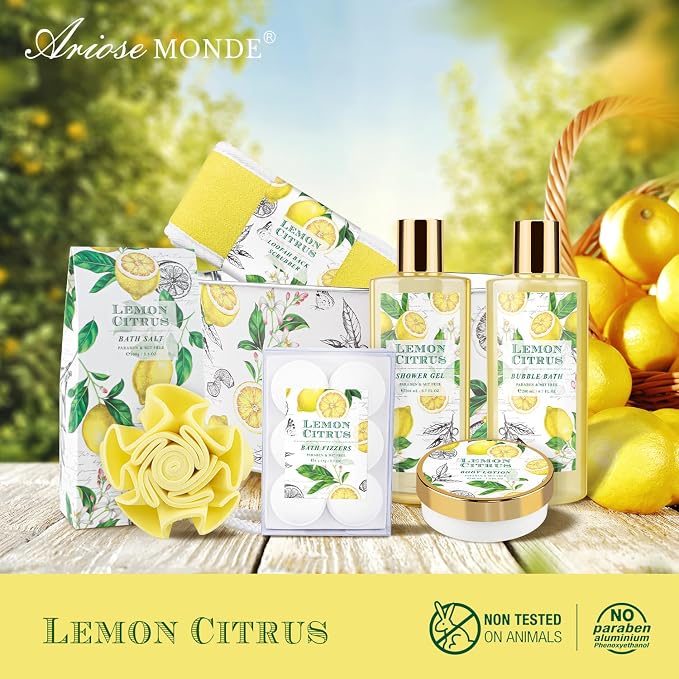 Bath Gift Set, Lemon Citrus Spa Gift Basket - Image 7