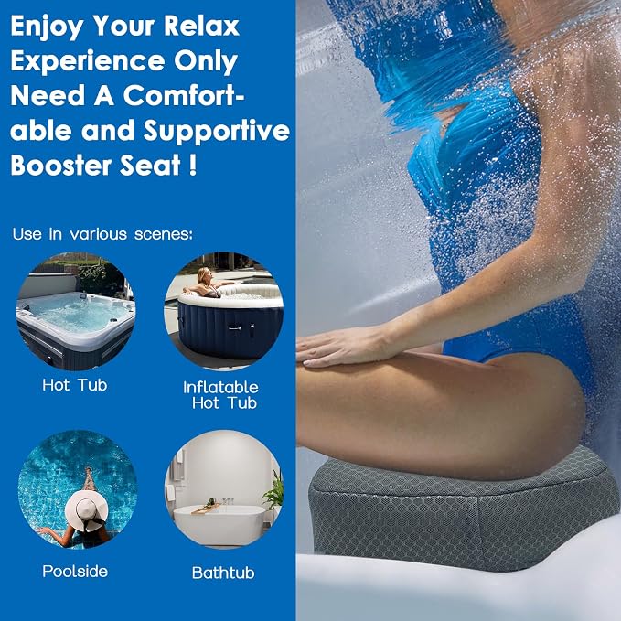 Hot Tub Booster Seat for Adults, 5 Inch Thick Supportive Cushion - Image 2