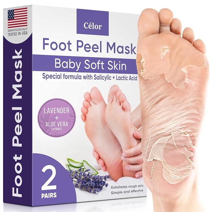 CÉLOR Foot Peeling Mask for Dry Cracked Feet | Foot Mask to Exfoliate Rough by C%C3%89LOR