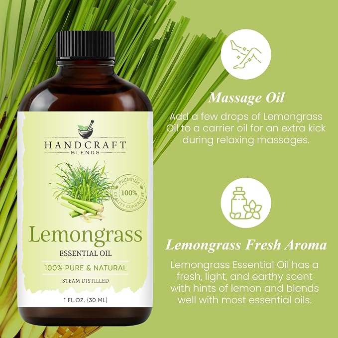 Handcraft Blends Lemongrass Essential Oil – 1 Fl Oz – 100% Pure and Natural – - Image 4