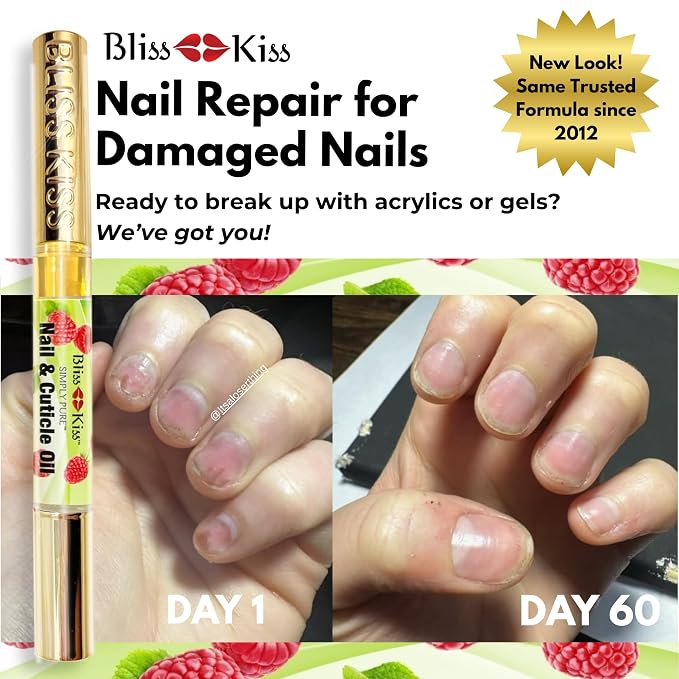 Bliss Kiss | 1 Juicy Raspberry Fragrance | Nail Oil Cuticle Pen w/Vitamin E & - Image 8