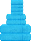 Belizzi Home 8 Piece Towel Set 100% Ring Spun Cotton, 2 Bath Towels 27x54 by Unknown