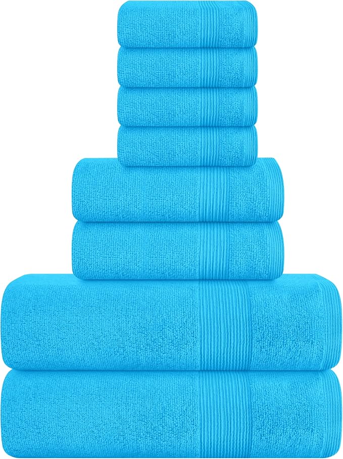Belizzi Home 8 Piece Towel Set 100% Ring Spun Cotton, 2 Bath Towels 27x54 by Unknown