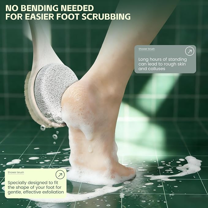 Back Scrubber for Shower, Long Handle Exfoliating Brush, Dual-Sided Bath Brush - Image 5