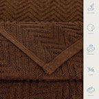 CASA COPENHAGEN EcoWave 4Pcs 100% Cotton Large Designer Towels Gift Set- Toffee - Image 4