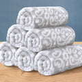 Gray Wash Cloths, Jacquard Washcloths 6 Pack 13"x13" by VOOVAMOVAS