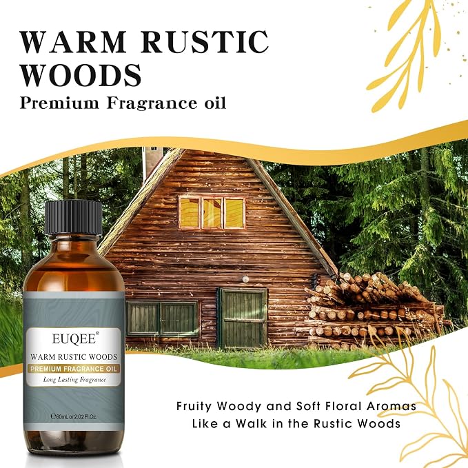 EUQEE Warm Rustic Woods Fragrance Oil Premium Fragrance Essential Oil 60ml - Image 2