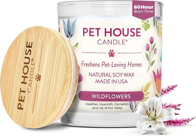 Pet House Candles, Plant-Based Long Lasting, Clean Burning Scented Pet Odor by OneFurAll