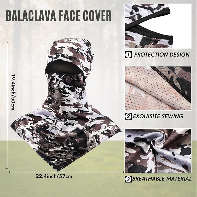 SATINIOR 3 Piece Balaclava Face Cover Sun Protection Neck Cover Summer - Image 3