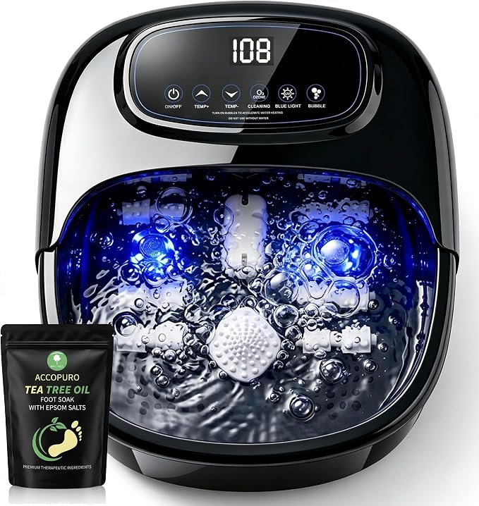 Foot Soaking Tub with Ozone UV, Foot Spa Bath Massager with Heat and Bubbles by ACCOPURO