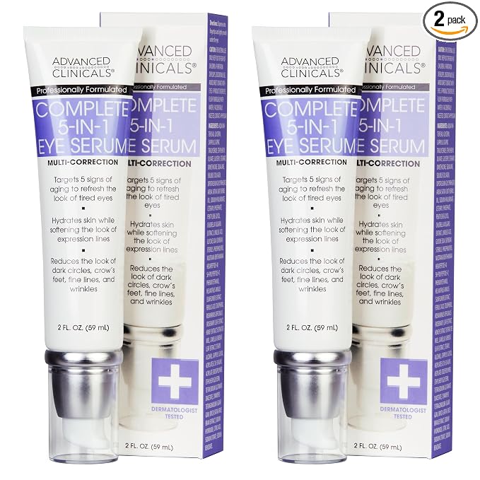Advanced Clinicals 5-in-1 Eye Serum | Multi-Benefit Visible Anti Aging Under by AdvancedClinicals