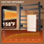 Electric Towel Warmer Wall Mounted, 6 Bar Heated Towel Rack - Image 2