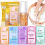 Pedicure Kit Foot Soak Set: Bubble Salt, Sugar Scrub, Massage Mask, Massage by nbcBeautiLab