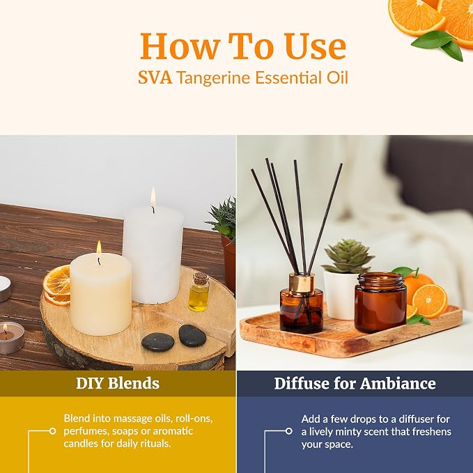 SVA Tangerine Essential Oil – 4 Fl Oz – 100% Natural Tangerine Oil - Image 6