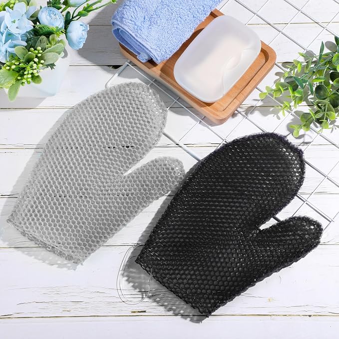 Karenhi 2 Pcs Honeycomb Exfoliating Glove Bath Mitt Body Spa Scrubber, - Image 6