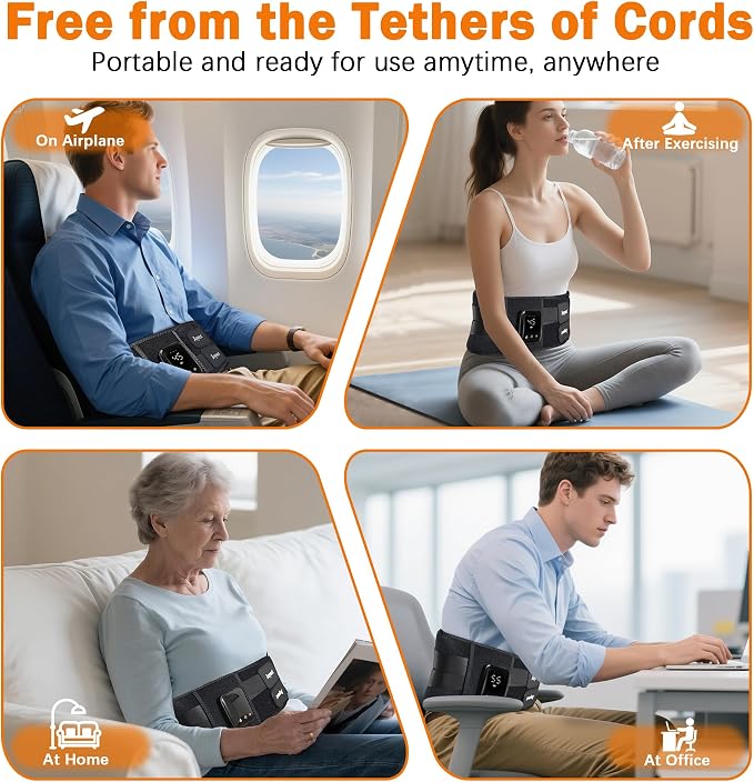 Joyset Cordless Heating Pad for Back Pain Relief, 47-60" Lower Back Massager - Image 8