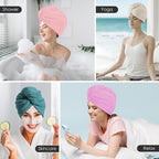 TENSTARS 5 Pack Thicken Microfiber Hair Towel Wrap - Image 5