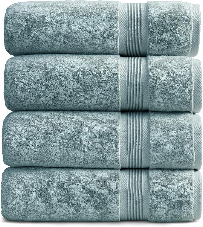 Springtree Home Luxury Bamboo Rayon Bath Towel Set of 4 | 35% Bamboo Rayon by SpringtreeHome